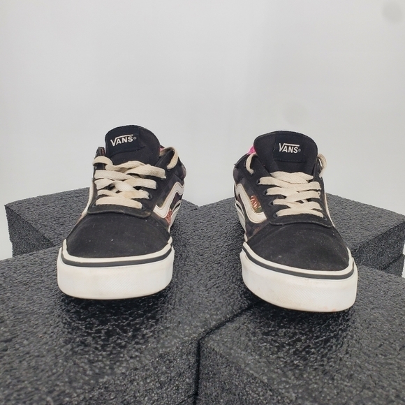 Vans Old Skool 508731 Low Top Black Floral Sneakers Size 4 Missy Youth Shoes - Picture 4 of 11